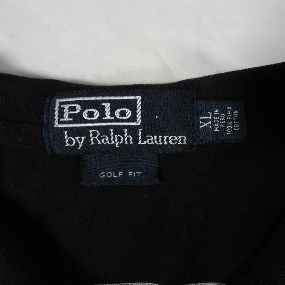 Ralph Lauren Vintage PIMA Cotton Striped Polo Golf Fit Men's XL